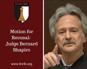 Read more about the article Motion for Recusal: Judge Bernard Shapiro
