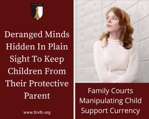 Read more about the article Deranged Minds Hidden In Plain Sight To Keep Children From Their Protective Parent (Family Courts Manipulating Child Support Currency)