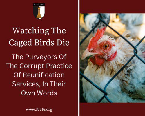 Read more about the article  Watching The Caged Birds Die: The Purveyors Of The Corrupt Practice Of Reunification Services, In Their Own Words