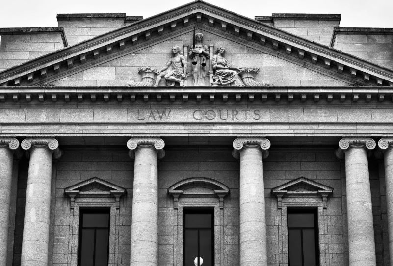 black and white court